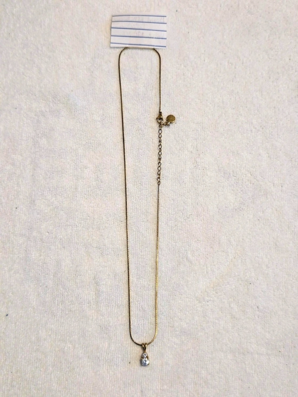 Gold-Tone Crystal Pendant Necklace Like New